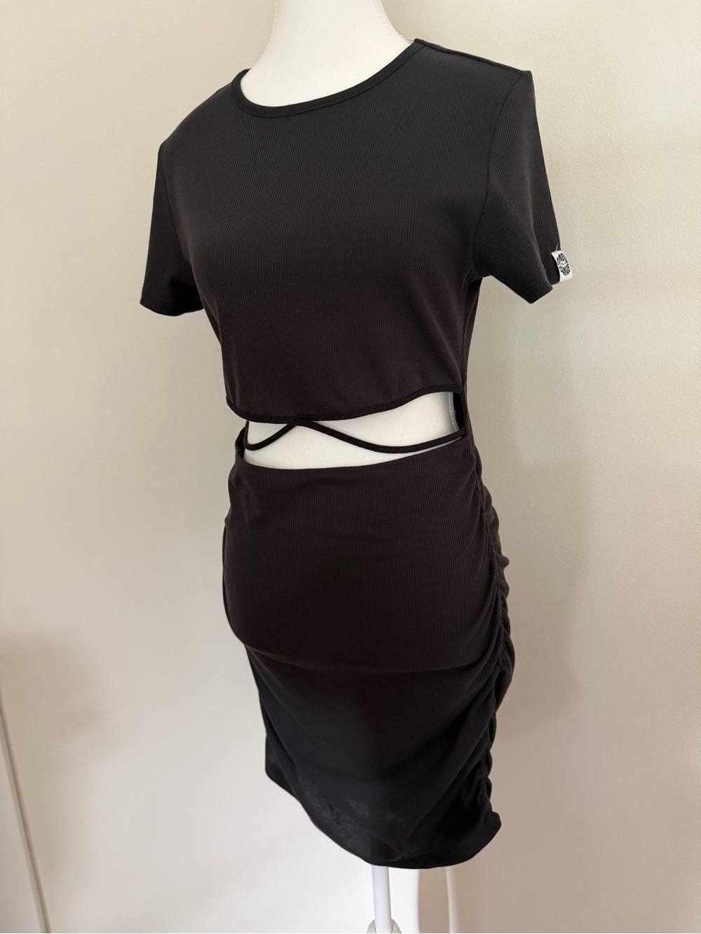 H&M Ribbed Black Short-Sleeve Top
